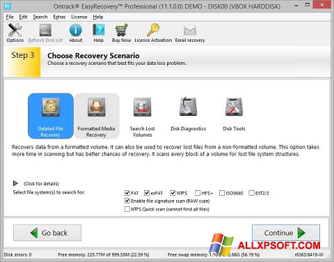 Skärmdump EasyRecovery Professional för Windows XP
