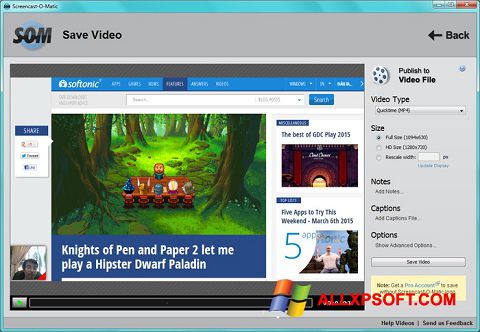 Skärmdump Screencast-O-Matic för Windows XP