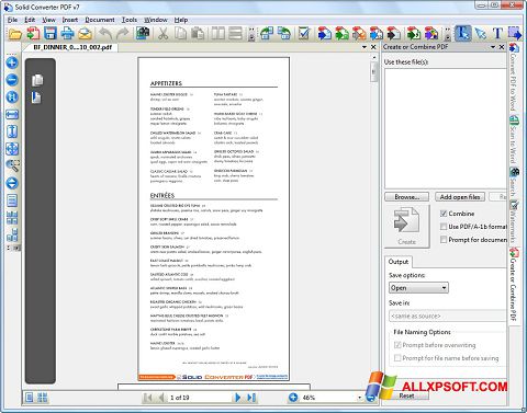 Skärmdump Solid Converter PDF för Windows XP