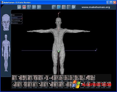 Skärmdump MakeHuman för Windows XP