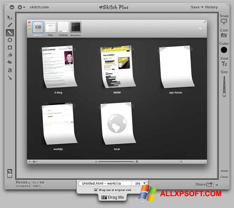 Skärmdump Skitch för Windows XP