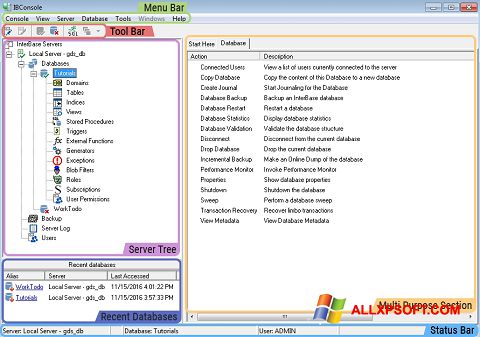 Skärmdump InterBase för Windows XP