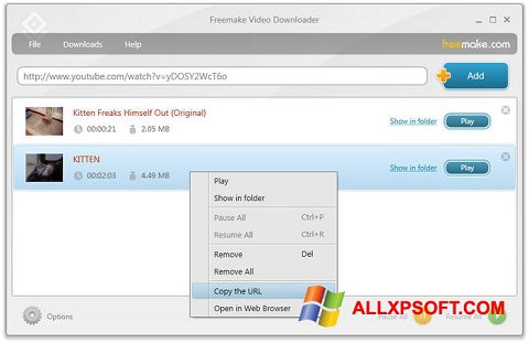 Skärmdump Freemake Video Downloader för Windows XP