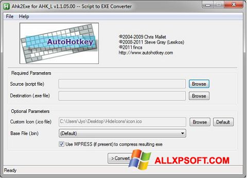 Skärmdump AutoHotkey för Windows XP