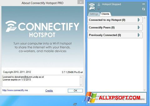 Skärmdump Connectify Pro för Windows XP