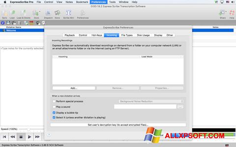 Skärmdump Express Scribe för Windows XP