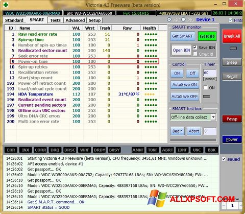 Skärmdump Victoria för Windows XP