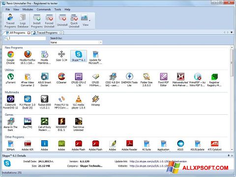 Skärmdump Revo Uninstaller för Windows XP