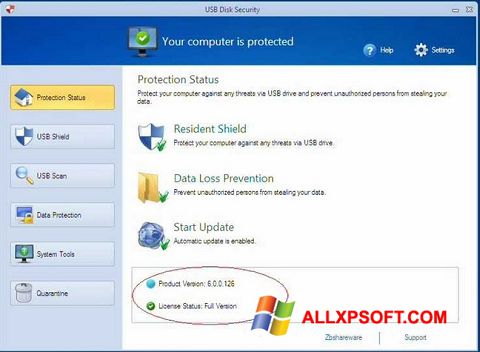 Skärmdump USB Disk Security för Windows XP