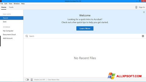 Skärmdump Adobe Acrobat Pro för Windows XP