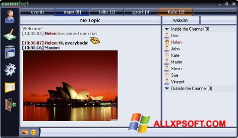 Skärmdump CommFort för Windows XP