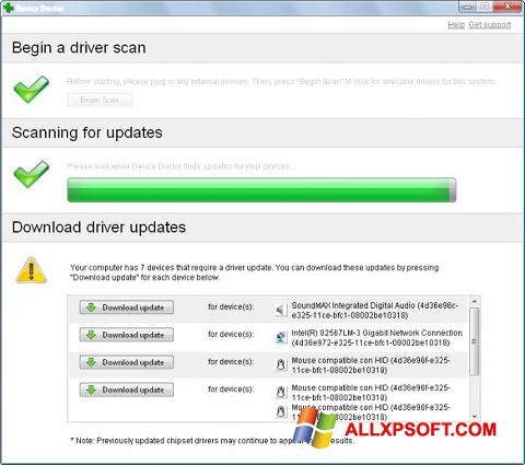Skärmdump Device Doctor för Windows XP
