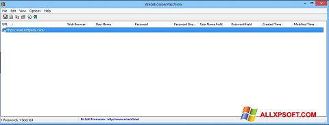 Skärmdump WebBrowserPassView för Windows XP