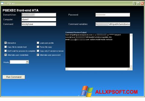 Skärmdump PsExec för Windows XP