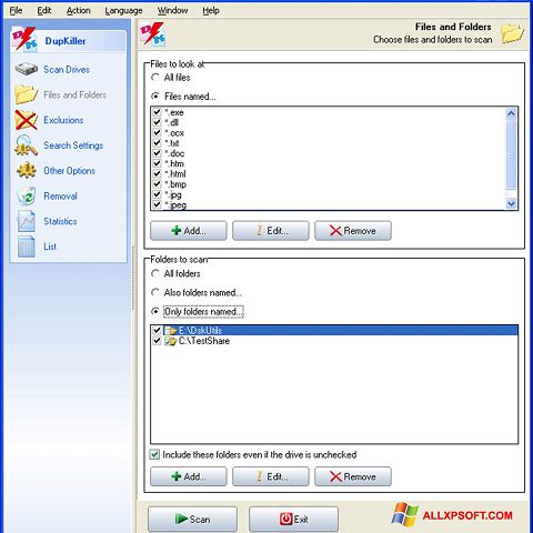Skärmdump DupKiller för Windows XP