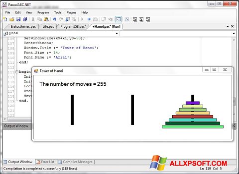 Skärmdump Pascal ABC för Windows XP