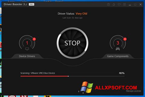 Skärmdump Driver Booster för Windows XP