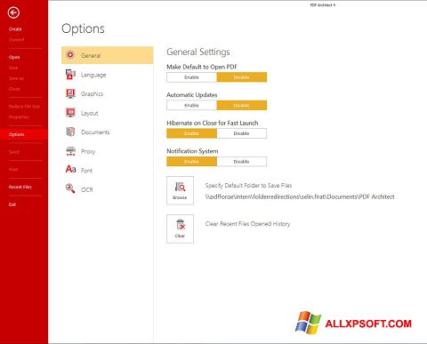 Skärmdump PDF Architect för Windows XP