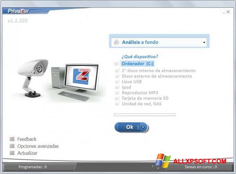 Skärmdump PrivaZer för Windows XP