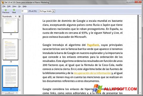 Skärmdump Evince för Windows XP
