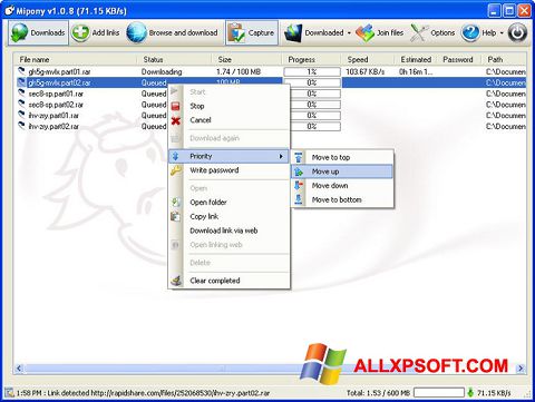 Skärmdump Mipony för Windows XP