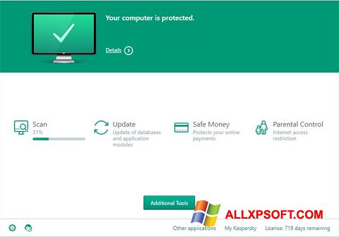 Skärmdump Kaspersky Total Security för Windows XP