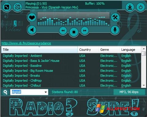 Skärmdump RadioSure för Windows XP