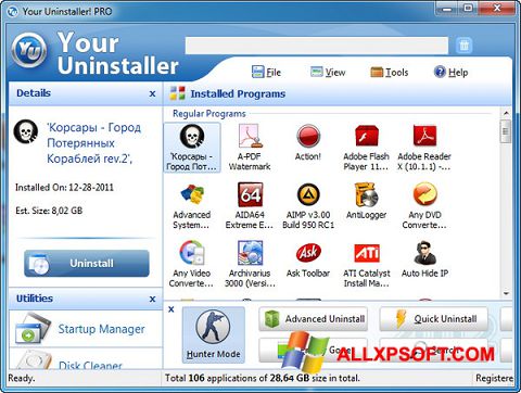 Skärmdump Your Uninstaller för Windows XP