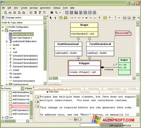 Skärmdump ArgoUML för Windows XP