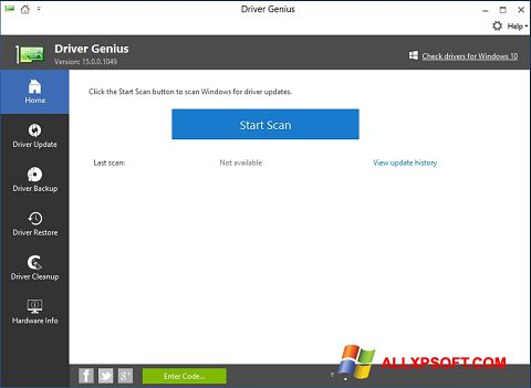 Skärmdump DriverScanner för Windows XP