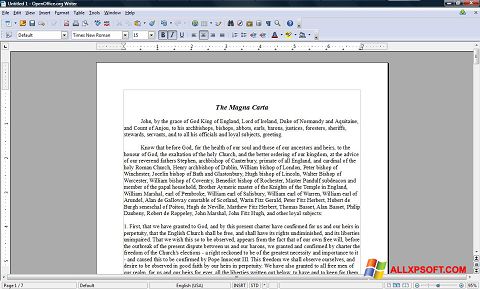 Skärmdump OpenOffice för Windows XP