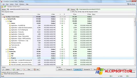 Skärmdump GoodSync för Windows XP