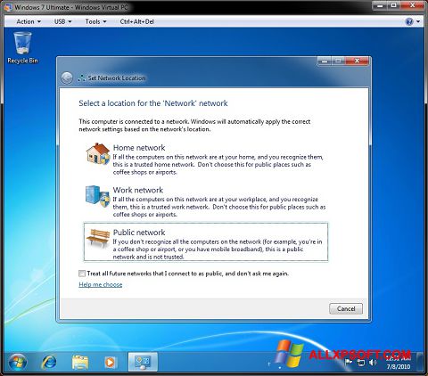 Skärmdump Windows Virtual PC för Windows XP