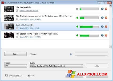 Skärmdump Free YouTube Download för Windows XP