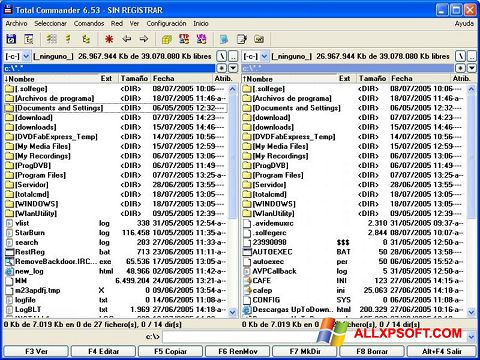 Skärmdump Total Commander för Windows XP