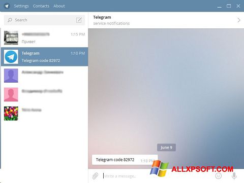 Skärmdump Telegram Desktop för Windows XP