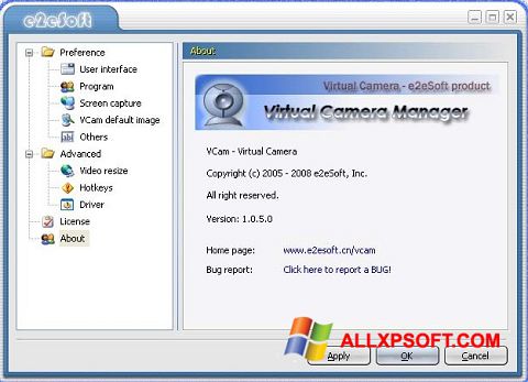 Skärmdump VCam för Windows XP