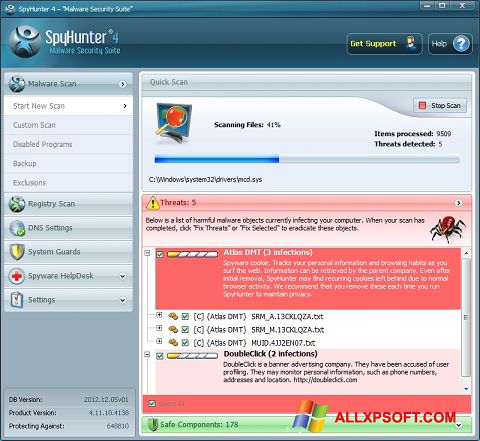 Skärmdump SpyHunter för Windows XP
