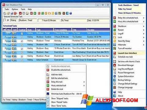 Skärmdump Auto ShutDown för Windows XP