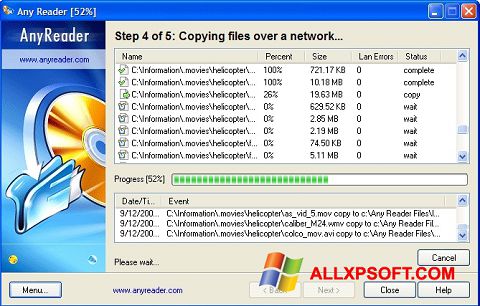 Skärmdump AnyReader för Windows XP