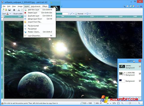 Skärmdump Paint.NET för Windows XP